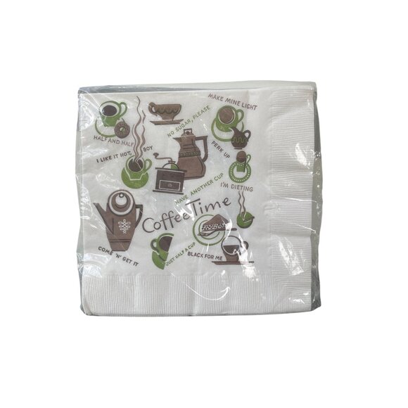 Vintage 15 Rust Craft Browne Luncheon Napkins Coffee Time 13.5" x 13.5" NEW NOS - Picture 1 of 4